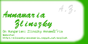 annamaria zlinszky business card